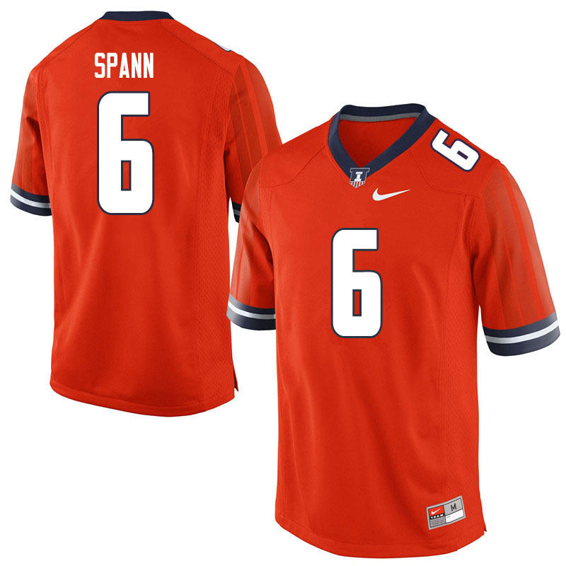 Men #6 Deuce Spann Illinois Fighting Illini College Football Jerseys Sale-Orange
